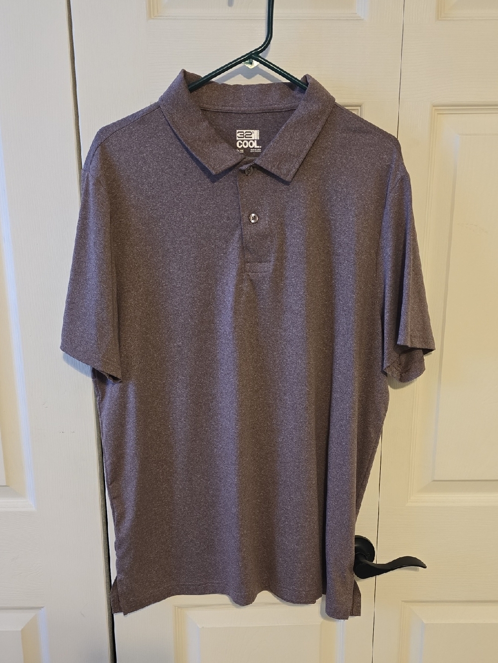 Mens Heathered Purple Short-Sleeve Polo Light Weight Size XL